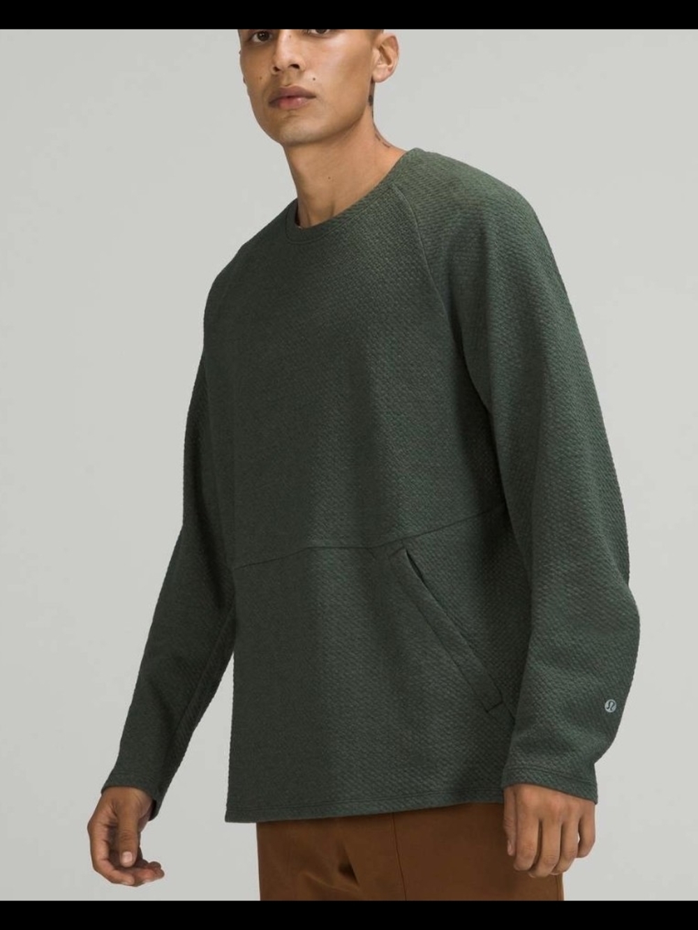Lululemon At Ease Men's Crewneck Textured Sweater  Green City Casual/dressy